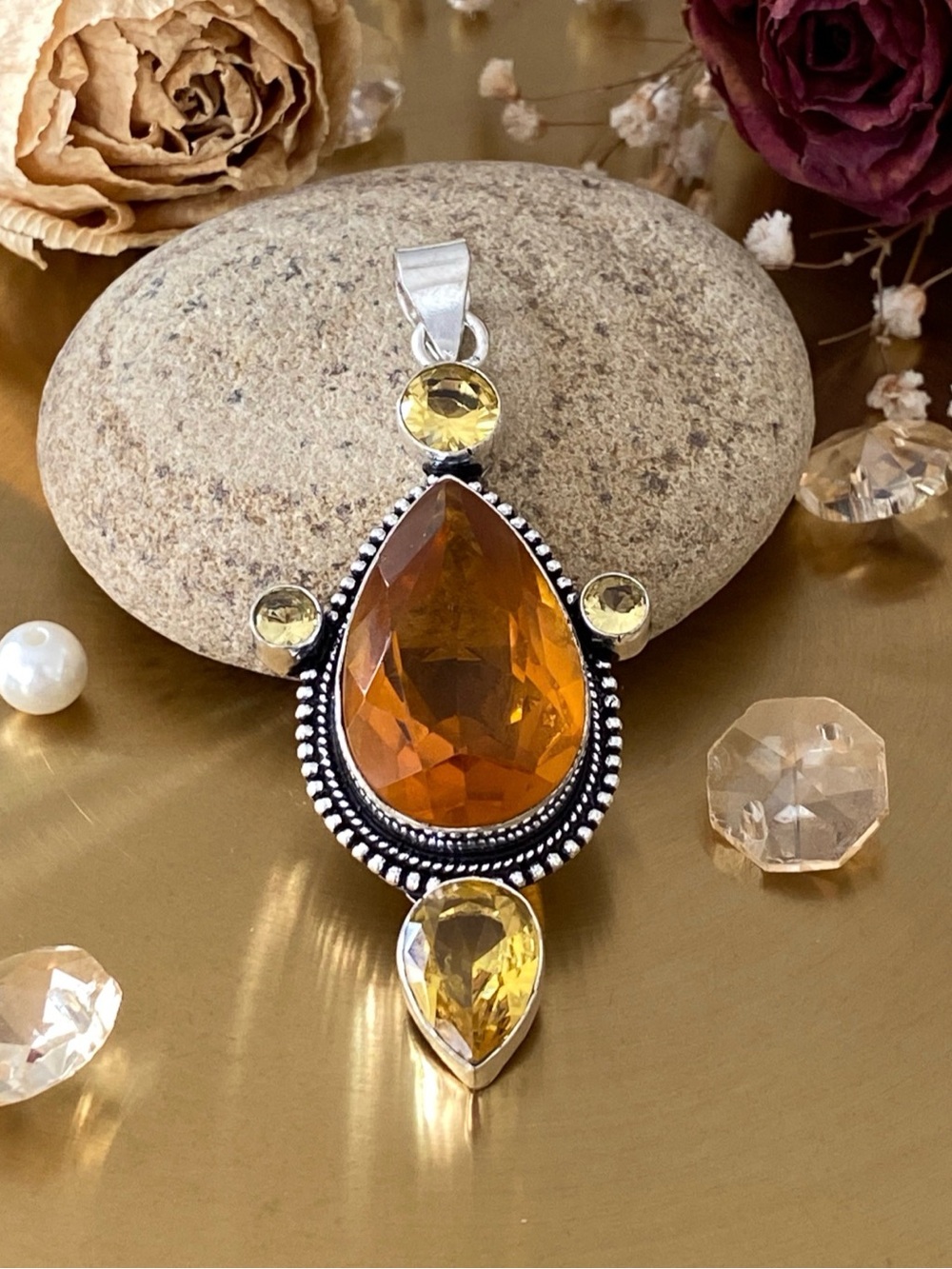 Madera Citrine And Citrine Pendant